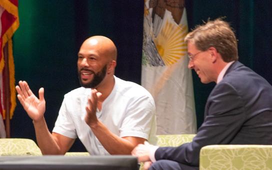 Common and Dean Tom Philion speak at the 2018 American Dream Reconsidered Conference