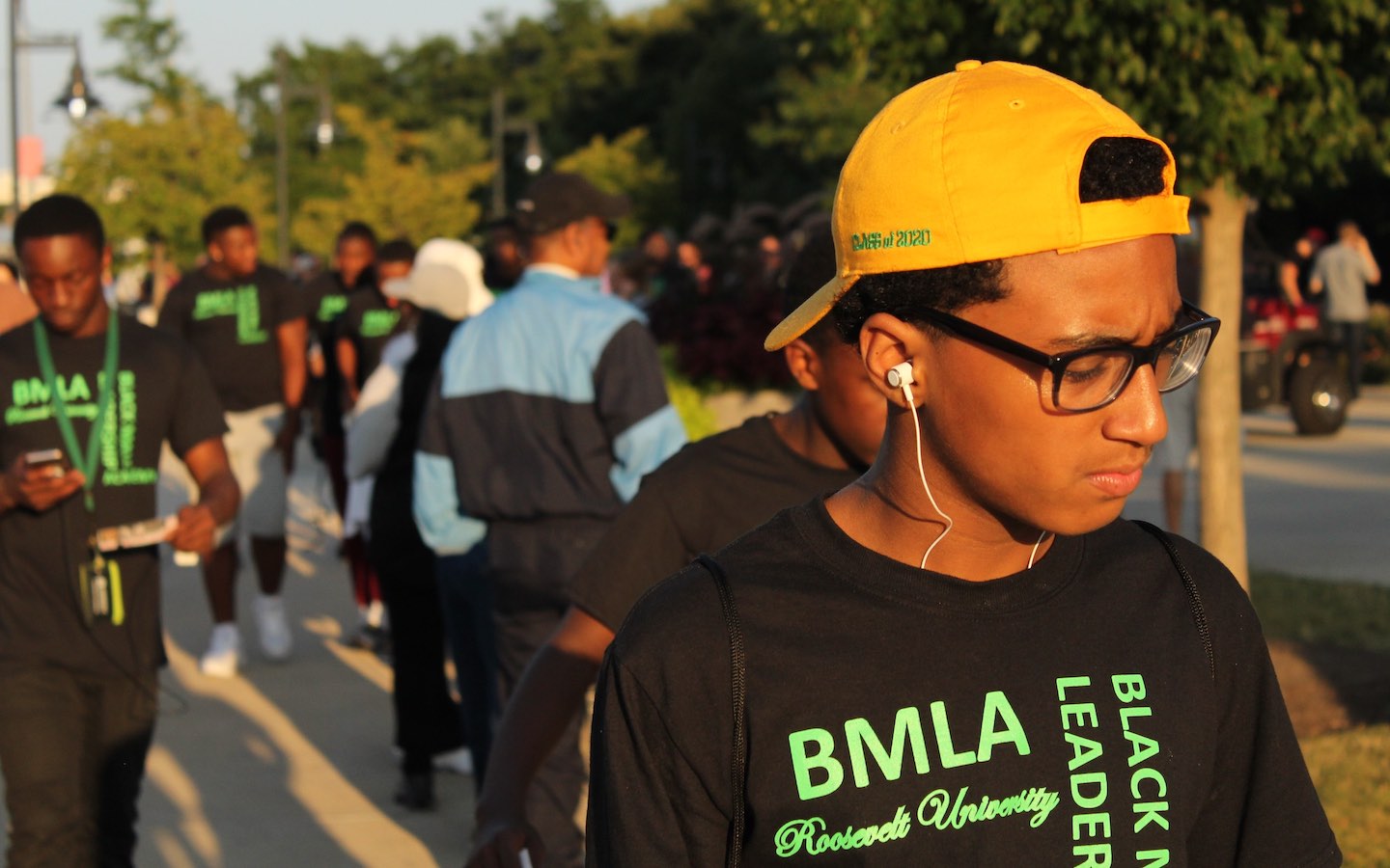 Students on a Black Male Leadership Academy outing in 2018