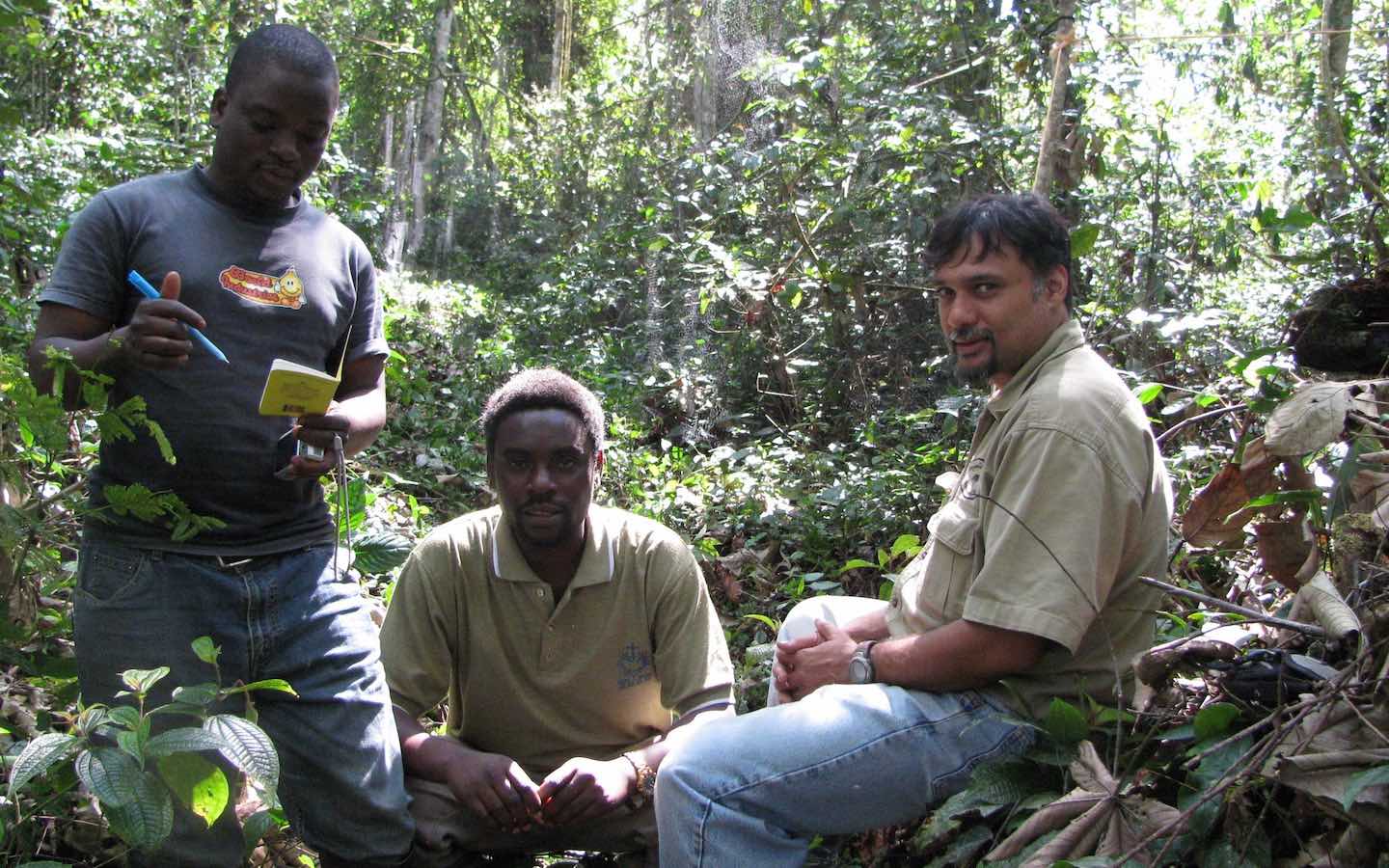 Professor Norbert Cordeiro (right) in the field