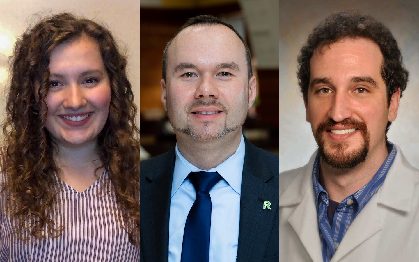 Pharmacy student Faye Tsogas, professor Daniel Majerczyk and professor Peter Hart