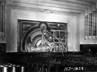 Muralists at work, Lane Tech High School, Chicago, Illinois