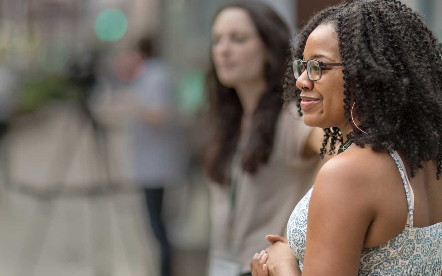 Young professionals pose for an image