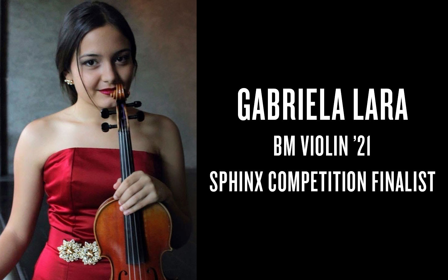 Roosevelt violin performance alum Gabriela Lara