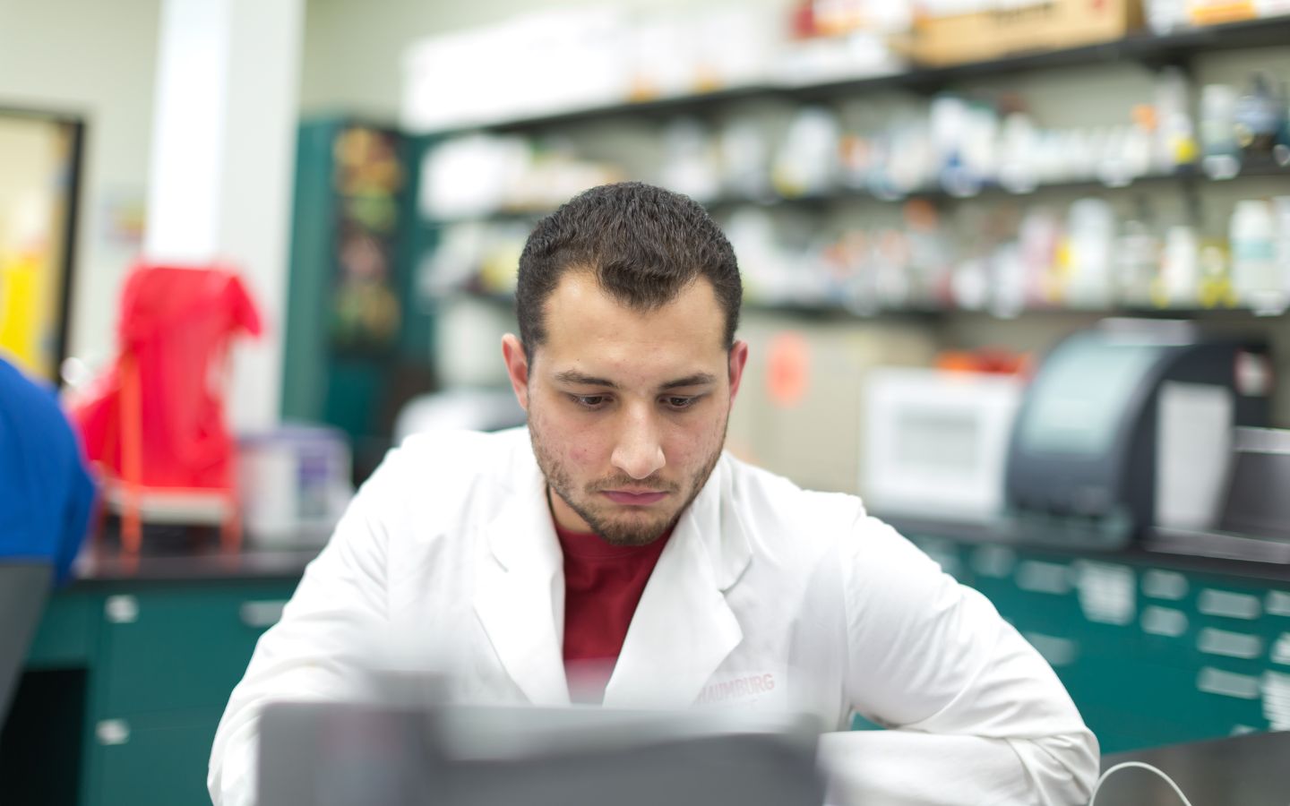 Student in lab