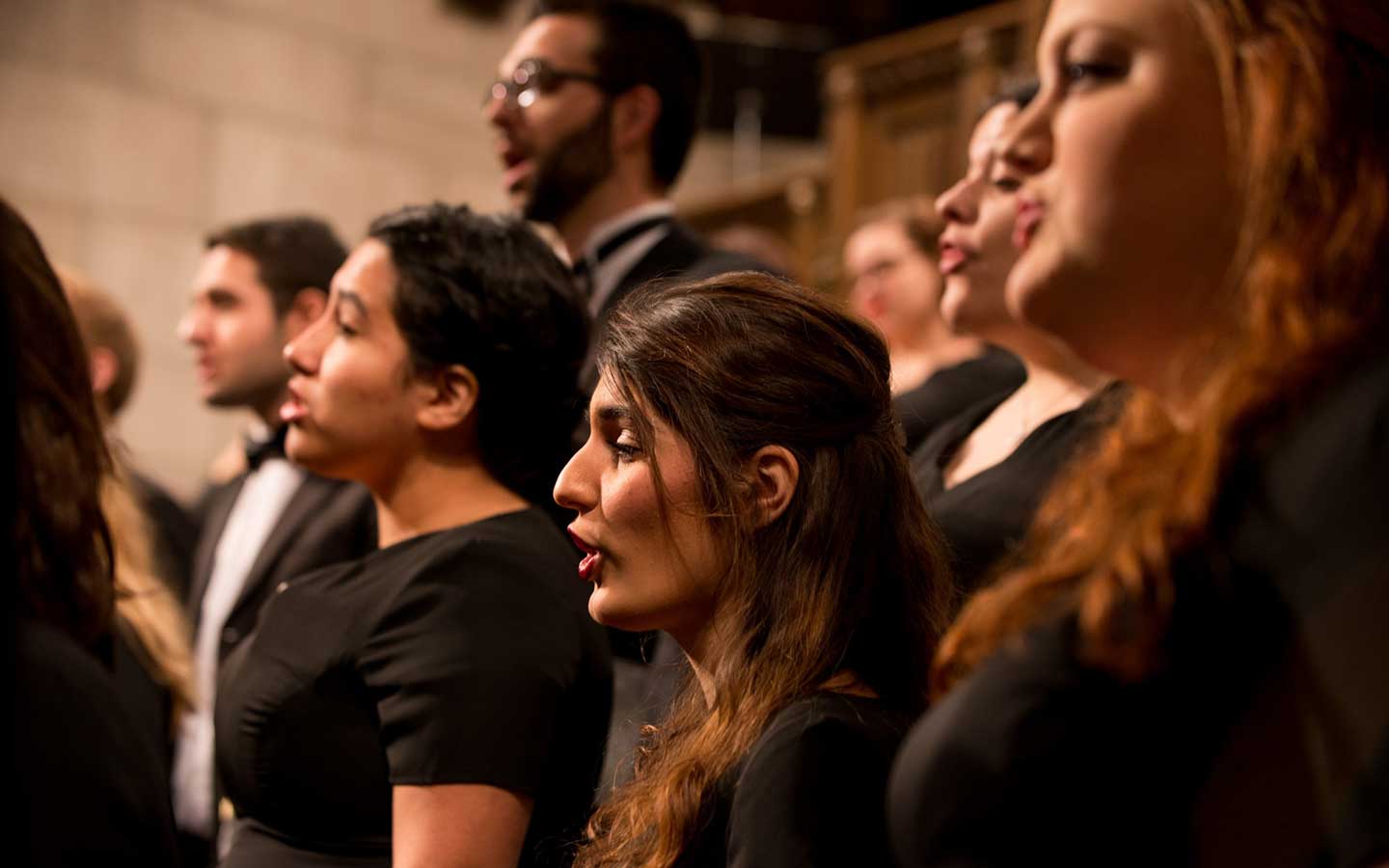 students singing in a chorus