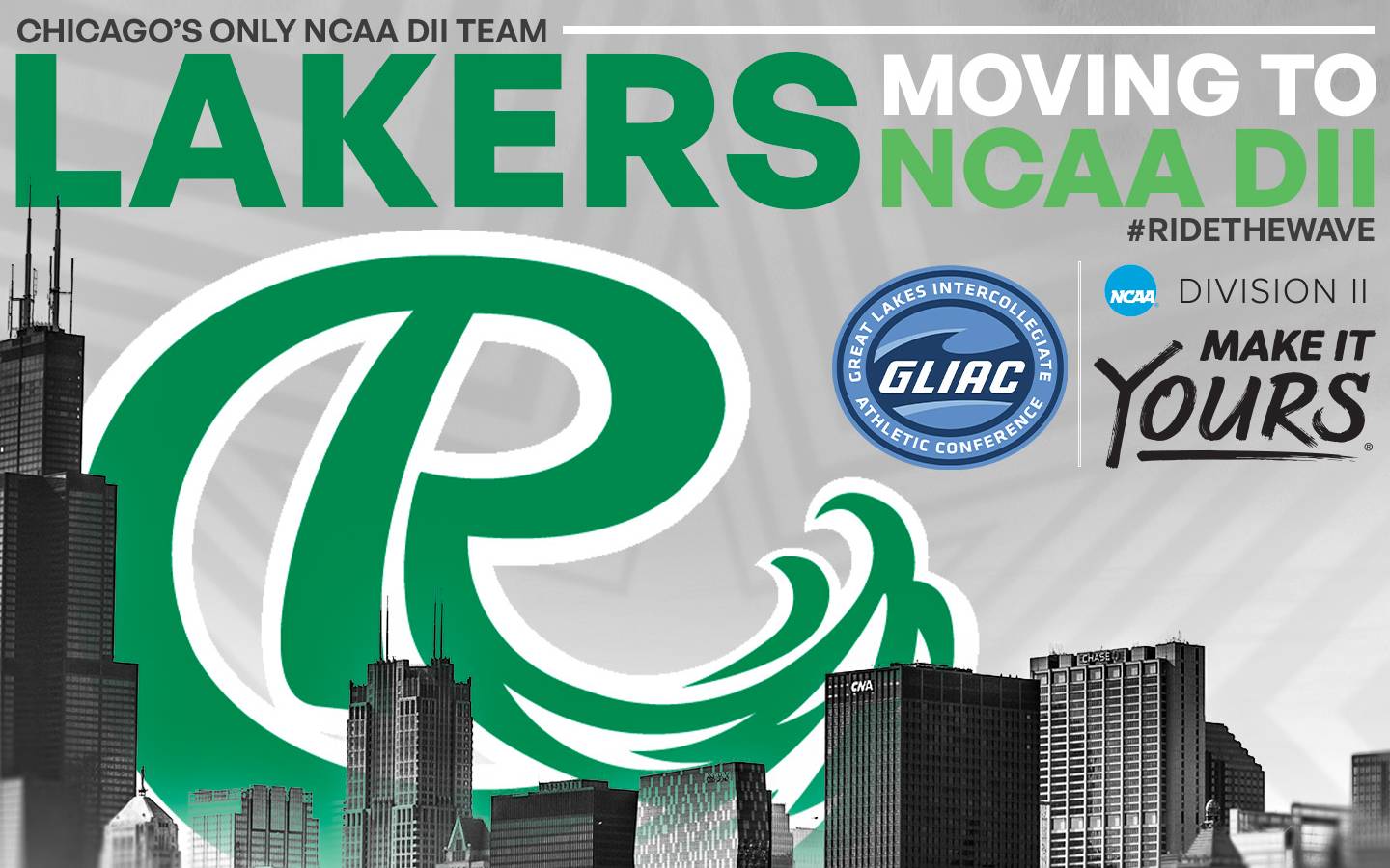 Infographic, Athletics, Lakers moving to NCAA DII #RideTheWave