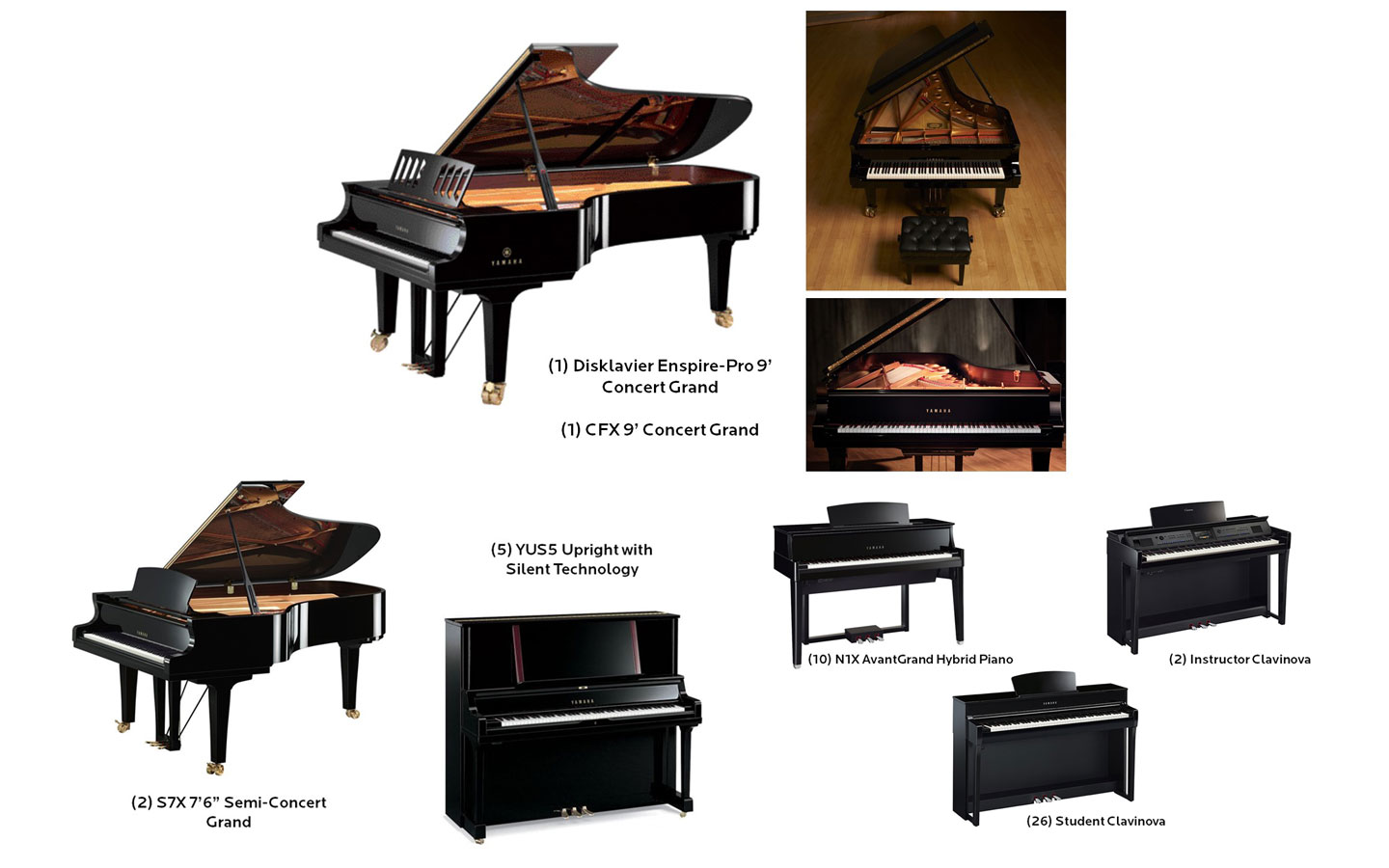 Yamaha pianos to be purchased as part of the Piano Improvement Project