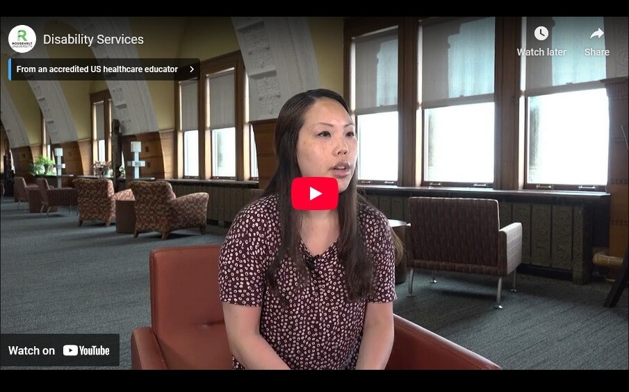 Video still image of a Staff Member Speaking About Disability Services Office