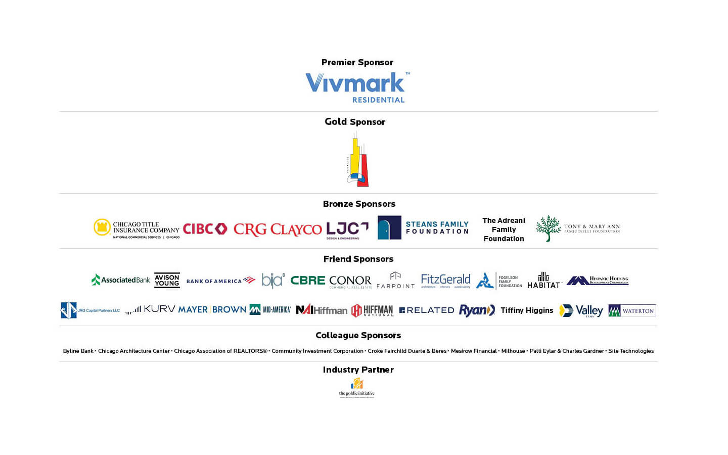 Heller College of Business 2026 Real Estate Gala Sponsors