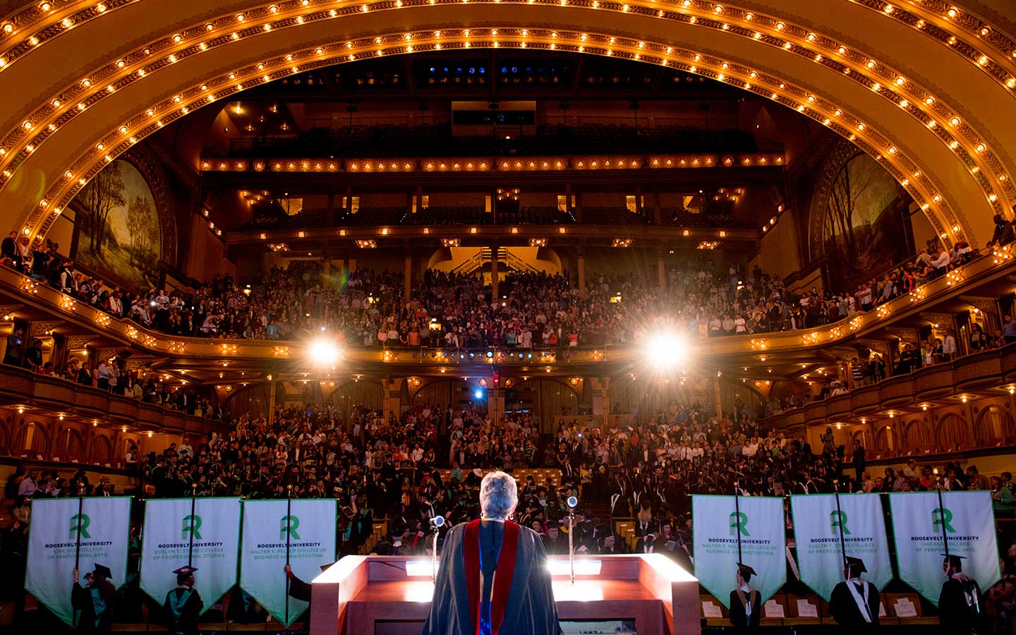 Auditorium Theatre from stage during commencement