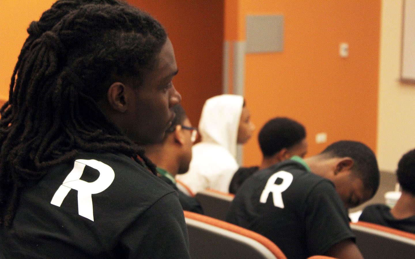 Tyler Moore attends a lecture at the 2018 Black Male Leadership Academy 2018 Summer Institute