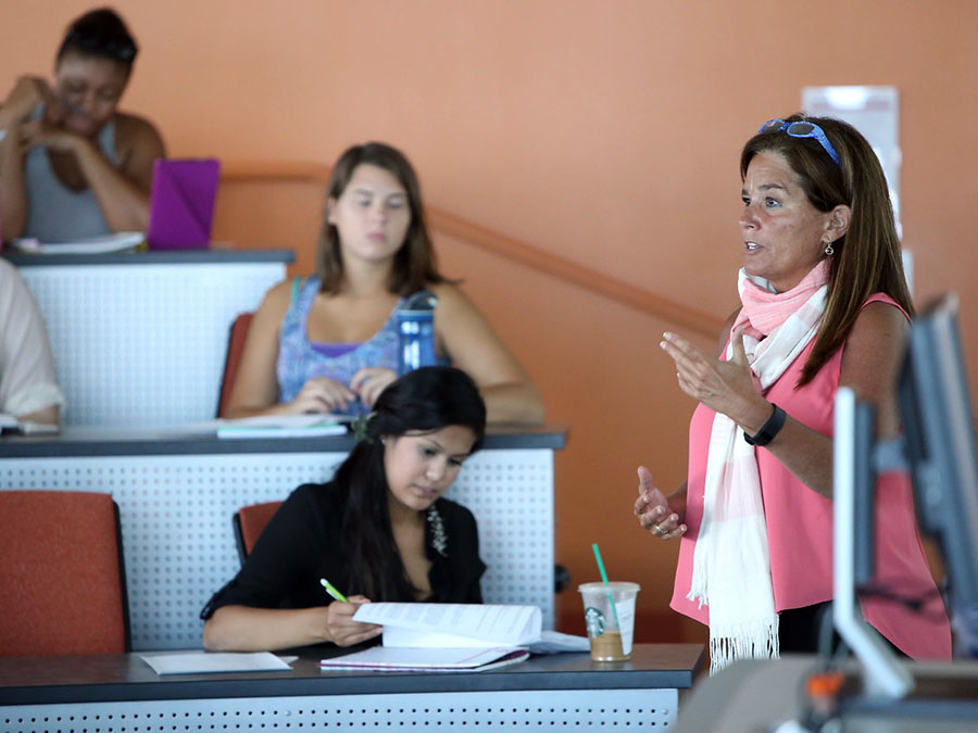 Carol Brown teaching in a classroom