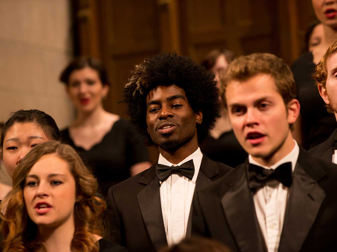 Roosevelt voice students singing in choir
