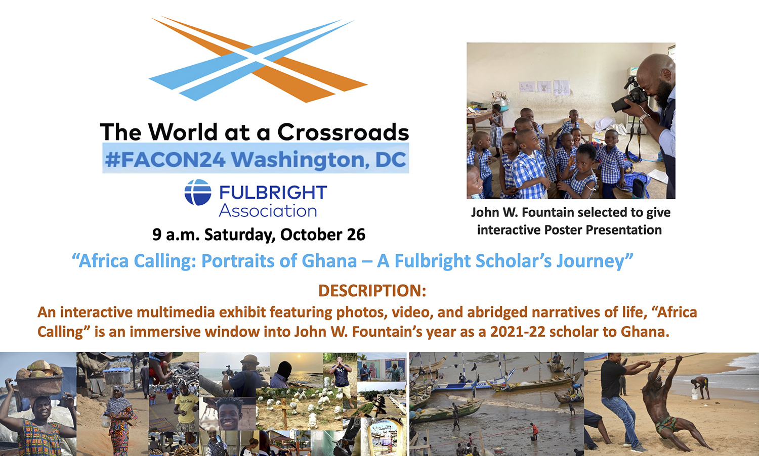 Professor Fountain shares the work completed during his Fulbright year at the Annual Fulbright Association Conference held in Washington, D.C. in October 2024.