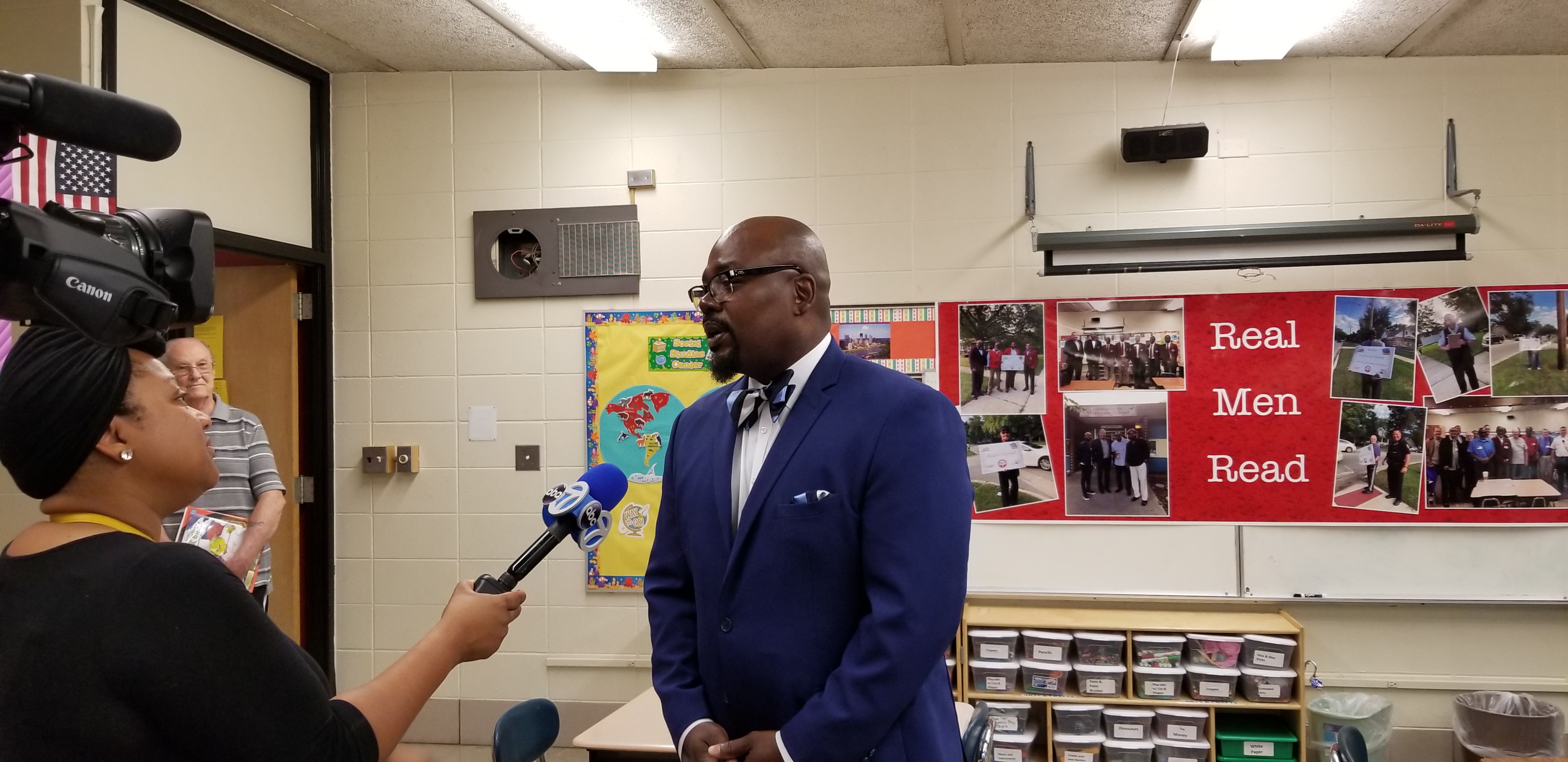 Professor Fountain is interviewed about the Real Men Read program he founded at south suburban Matteson (Illinois) School.