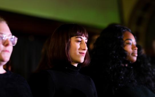 Three females students dressed in black