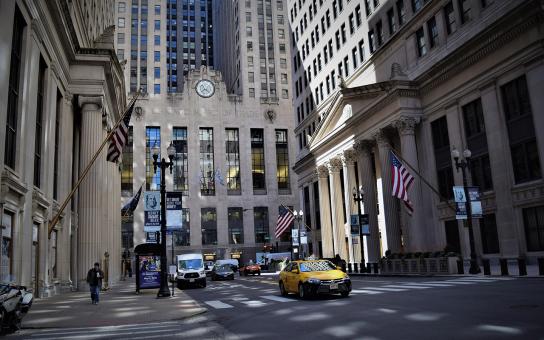 Street view of the Chicago Board of Trade building