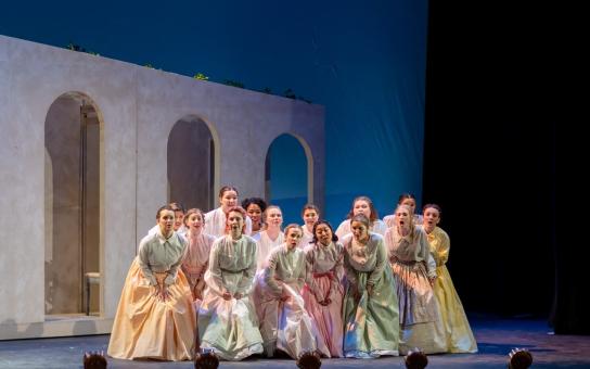 Group of singers performing in 18th-century costume