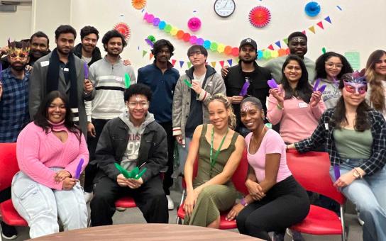 International students at a party