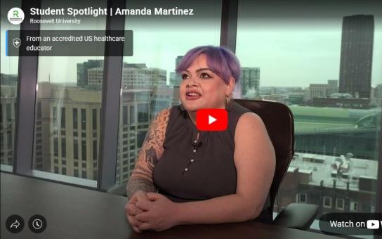 Video still image of student spotlight Amanda Martinez
