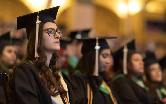 Graduates at commencement