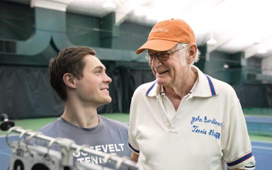 Serhiy Kiyasov with Roosevelt Board of Trustees member Charles “Charlie” Gardner