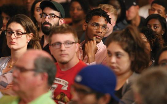 students in the audience of a lecture